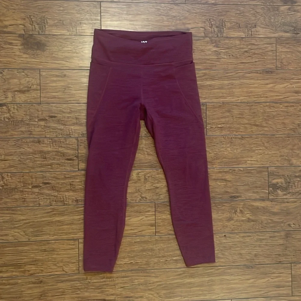 Joy Lab Women's Leggings Medium Burgundy Heather High Rise Athletic Gym Running - Picture 13 of 14